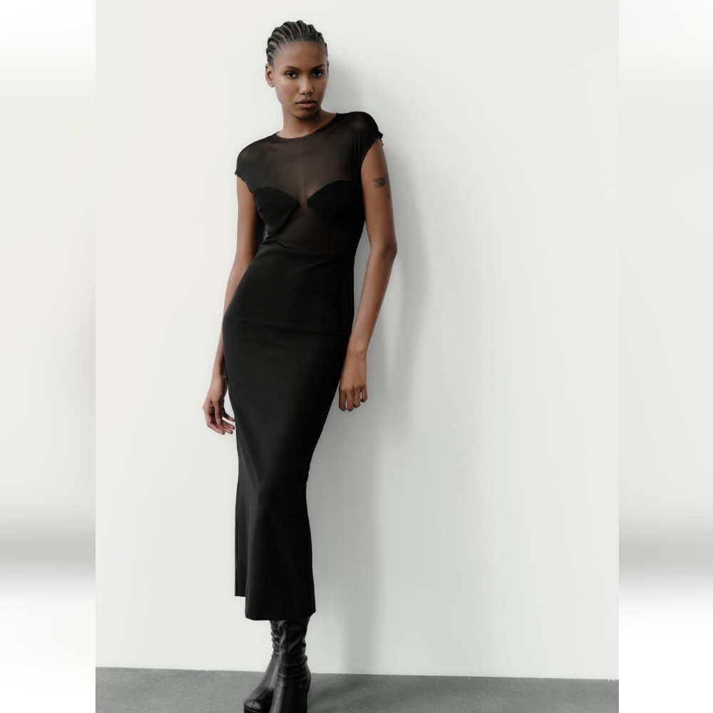 ZARA MIXED TULLE DRESS